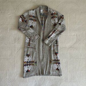 Northern Angel Aztec Cardigan Womens XL Multicolor Open Kimono Long Cardigan